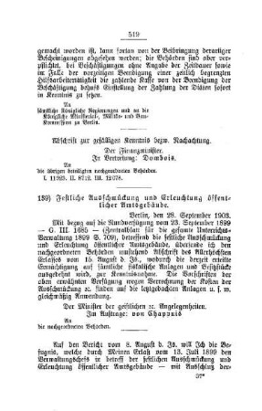 Festliche Ausschmückung und Erleuchtung öffentlicher Amtsgebäude : [A. Behörden und Beamten]