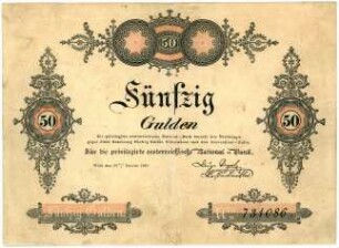 Geldschein, 50 Gulden, 23.6.1825