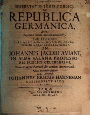 Diss. iur. publ. de republica Germanica