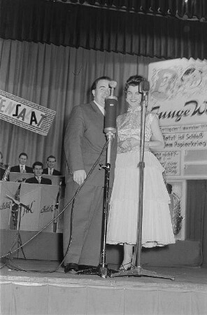Heinz Quermann und Brigitte Rabald auf der Unterhaltungsveranstaltung "Zeilensalat"