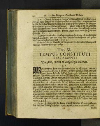 Tit. XI. Tempus Constituti Testamenti.