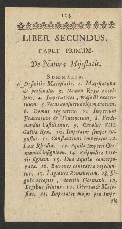 Caput Primum. De Natura Majestatis.