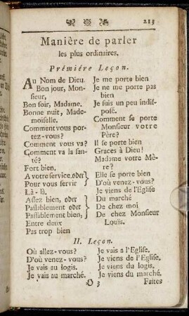 Maniere de parler les plus ordinaires.