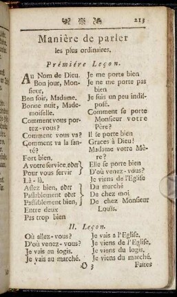 Maniere de parler les plus ordinaires.