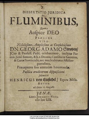 Dissertatio Iuridica De Fluminibus