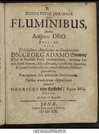 Dissertatio Iuridica De Fluminibus