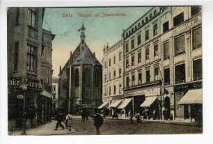 Stettin. Königstr. mit Johanniskirche.
