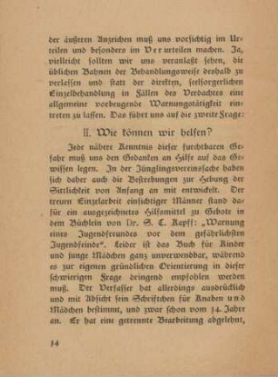 II. Wie können wir helfen?