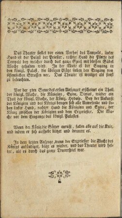 Das Theater stellet vor einen Vorhof des Tempels, ...