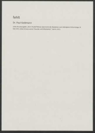 Fehlt: Dr. Paul Goldmann
