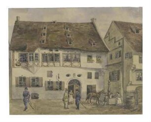 Gasthaus "Zum goldenen Ochsen" im Jahr 1844