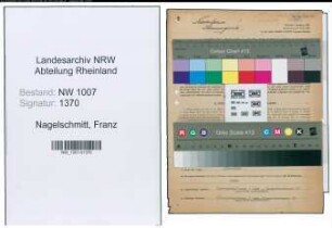 Entnazifizierung Franz Nagelschmitt , geb. 11.10.1909 (Geschaeftsfuehrer)