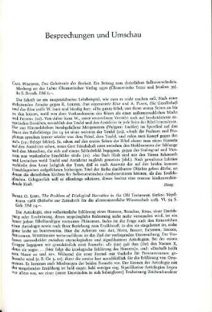 359 [Rezension] Wagener, Carl, Das Geheimnis der Bosheit
