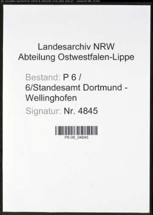 Heiratsregister Standesamt Dortmund-Wellinghofen (XXI)