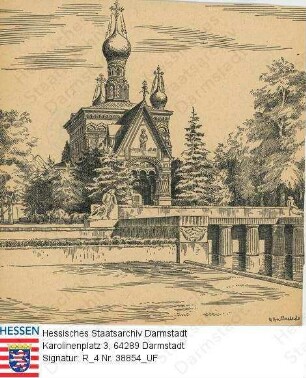 Darmstadt, Mathildenhöhe / Russische Kapelle
