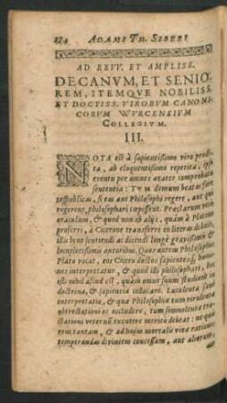 Ad Rev. Et Ampliss. Decanum ... III.