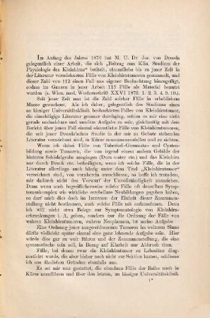 Ein Fall von Kleinhirntumor : Inaug.-Diss. der Univ. Freiburg