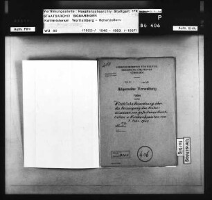 Kirchliche Verordnung über die Versorgung der Hinterbliebenen von gefallenen Geistlichen und Kirchenbeamten