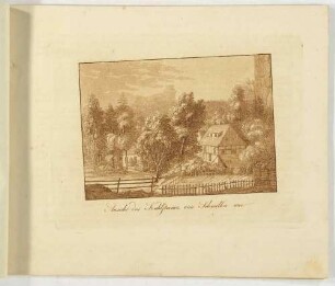 Der Kahlstein und ein ländliches Haus bei Schmilka (Bad Schandau) in der Sächsischen Schweiz, Blatt 1 aus dem Heft "Ansichten von Gegenden der sächsischen Schweitz"