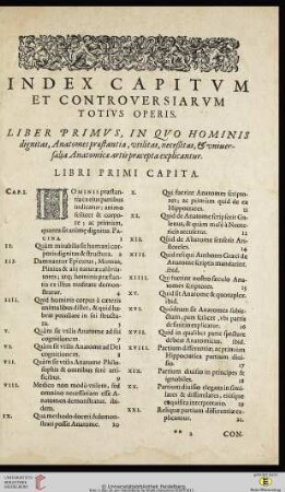 Index capitum et controversiarum totius operis