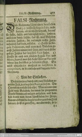 Falsi-Rechnung