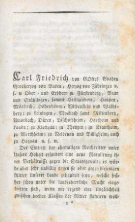 Viertes ConstitutionsEdict die Grundherrlichkeits Verfassung des Grosherzogthums Baden betreffend.