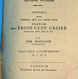 Acta et litterae ad historiam suecanam, 2