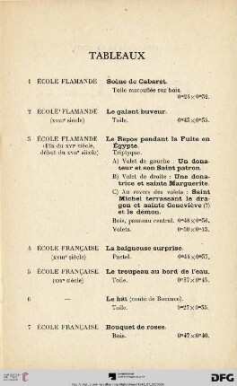 Tableaux (Nr. 1-11)