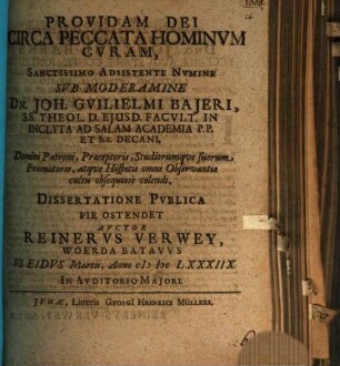 De provida Dei circa peccata hominum cura