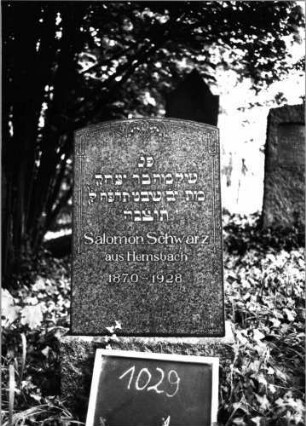 Grabstein 1029 (Index: 99803917) Material: Granit; Granit, poliert Zustand: sehr gut Maße HxBxT: 97x42x14 cm Beschreibung: Sockel, Stele mit Flachbogenabschluß Symbolik: florale Ornamentik: Grabstein 1029