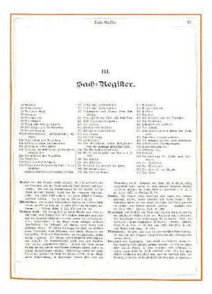 III. Sach-Register