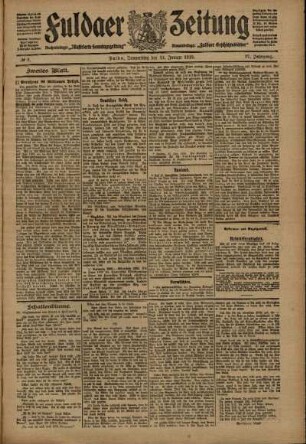 Zweite Ausgabe vom Donnerstag, den 13. Januar 1910.