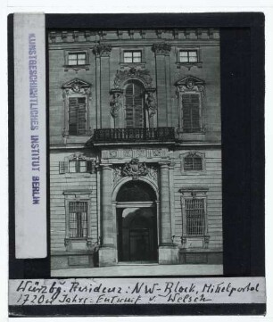 Würzburg, Residenz : Außenansicht, NW-Block, Portal