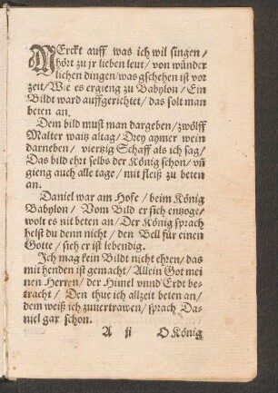 MErckt auff was ich wil singen/ || hört zu jr lieben leut/