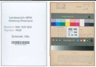 Entnazifizierung Otto Schendel , geb. 17.02.1886 (Betriebsobmann)