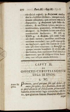 Caput II. De officiis Christianorum erga se ipsos.