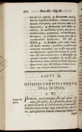 Caput II. De officiis Christianorum erga se ipsos.