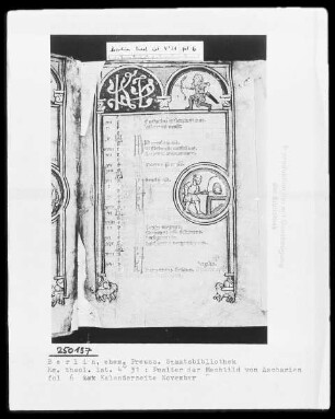 Psalter der Mechthild von Anhalt — Kalenderseite November, Folio 6recto