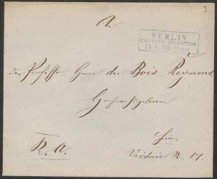 Brief an [Emil Heinrich] du Bois-Reymond : 11ten April 1868