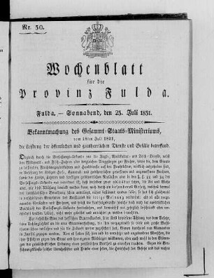 Nr. 30, Ausgabe vom 23. Juli 1831
