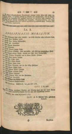 Lit. A. Specificatio Mobilium