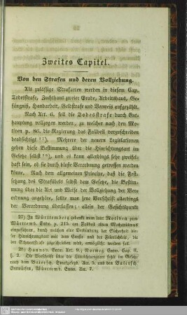 Zweites Capitel. Von den Strafen und deren Vollziehung