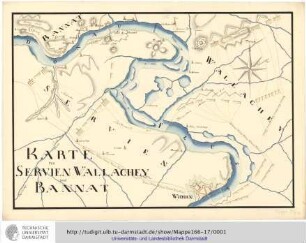 Karte von Servien, Wallachey und Bannat