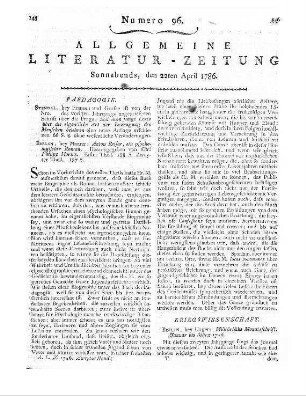Militärische Monatsschrift. Januar bis März 1786. [Hrsg. v. C. K. A. L. v. Massenbach] Berlin: Unger 1786