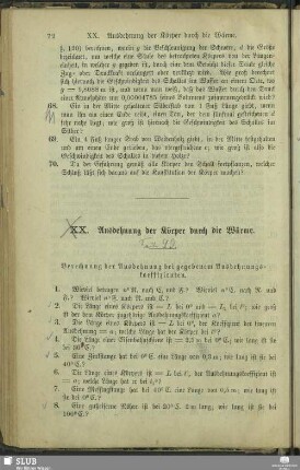 XX. Ausdehnung der Körper durch die Wärme