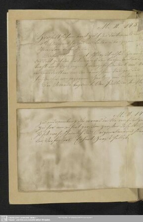 Kurze Handschriftenbeschreibung auf zwei Zetteln
