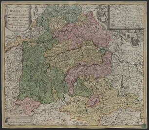 Circulus Bavaricus : in quo sunt Ducatus, Electoratus, & Palatinat. Bavariae, Archiepisc. Salisburgi, Episcopatus Ratisbonae, Pataviae, & Fruxini, Palatinat Neoburgi & Landgraviatus Leuchtenbergi