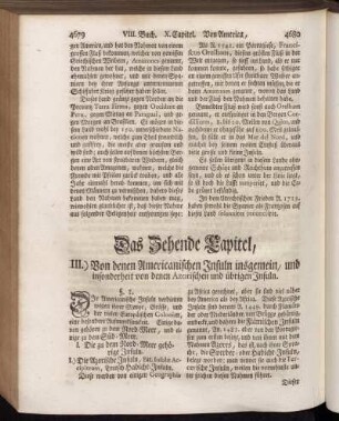 Das Zehende Capitel, III.) Von denen Americanischen Insuln insgemein, und insonderheit von denen Azorischen und übrigen Insuln.