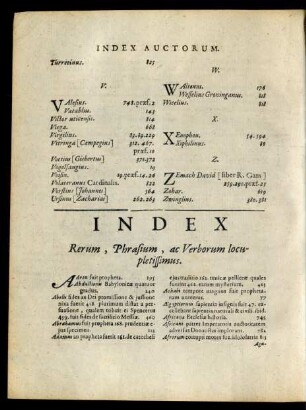 Index Rerum, Phrasium, ac Verborum locupletissimus