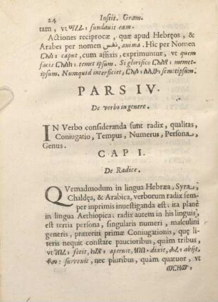 Pars IV. De verbo in genere.